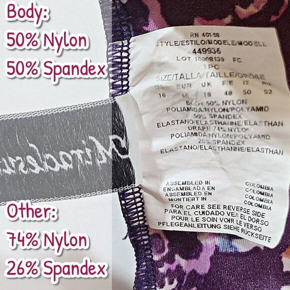 Miraclesuit One Piece size 12/14 Plum Paisley Ruched Tummy control Swimsuit - Picture 13 of 14